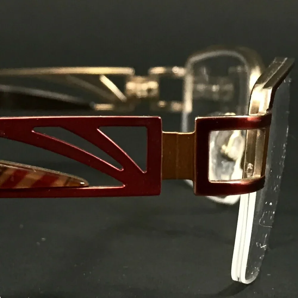 Cazal Eyeglasses Frames MOD.1072 COL.004 Red Gold Square Half Rim 54-16-135
